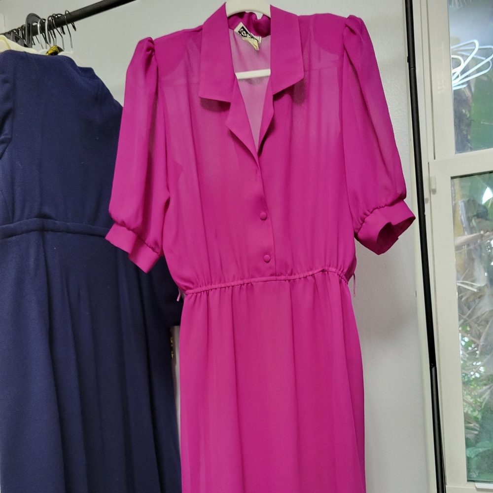80's Fuchsia Dress